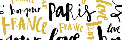 Toile encadrée jaune « Bonjour Paris » | Décoration d'intérieur typographique et symbolique
