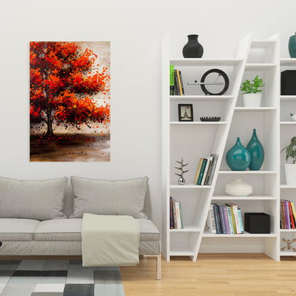 Tree with Dotted Leaves Canvas - Modern Bedroom Wall Art