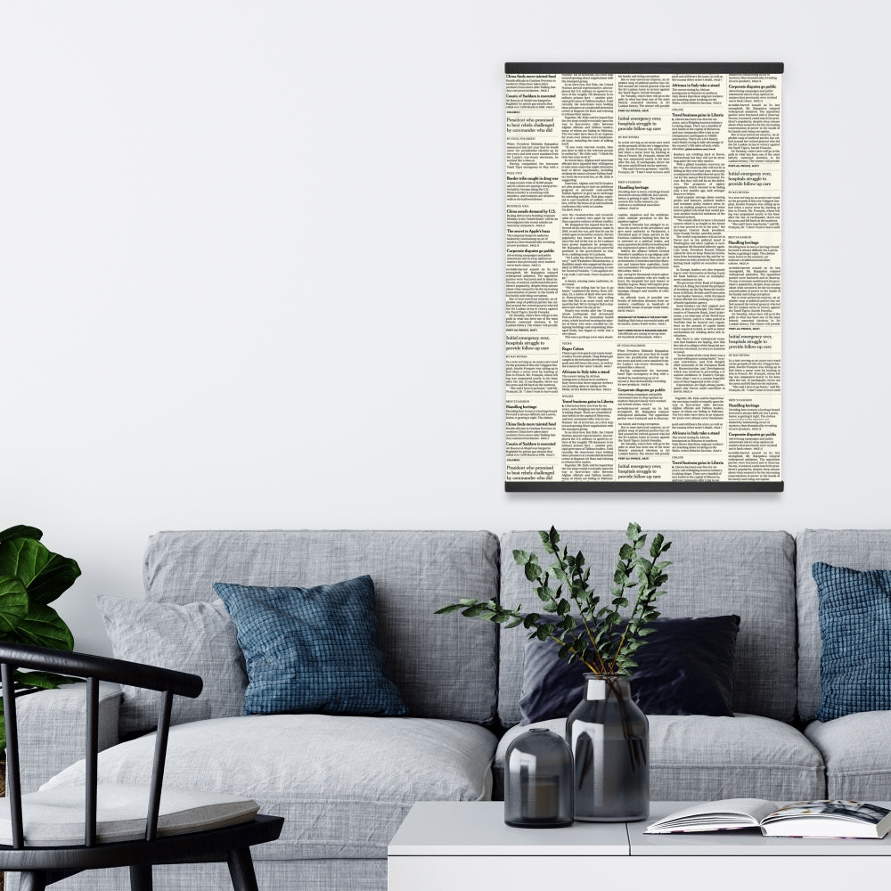Vintage Sepia Beige Magnetic Canvas - Newspaper Home Decor