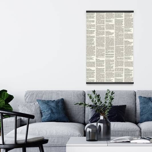 Vintage Sepia Beige Magnetic Canvas - Newspaper Home Decor
