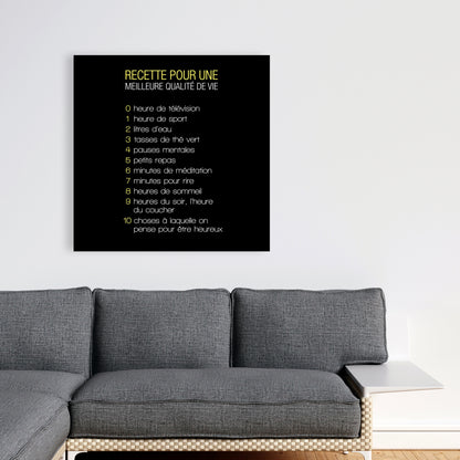 Recipe of Happiness Canvas - Spiritual Yellow Kitchen Decor