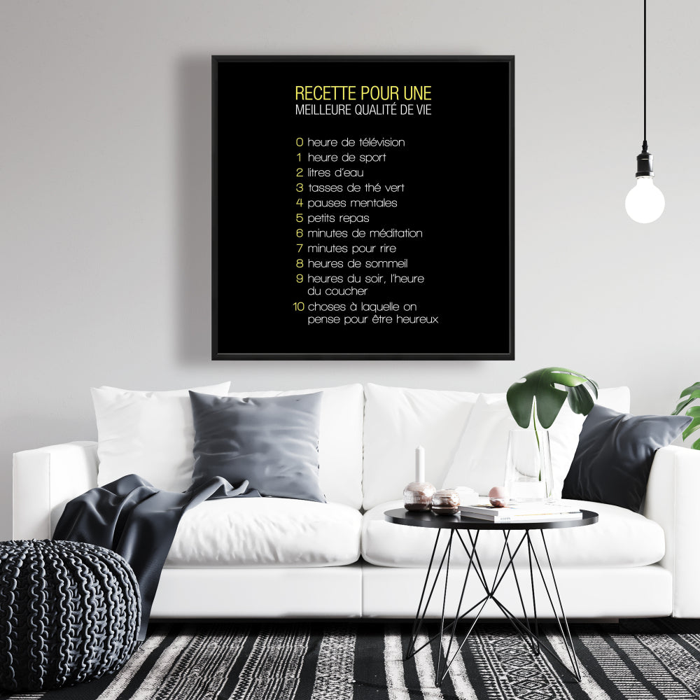 Recipe of Happiness Yellow Spiritual Canvas | Home Decor Art