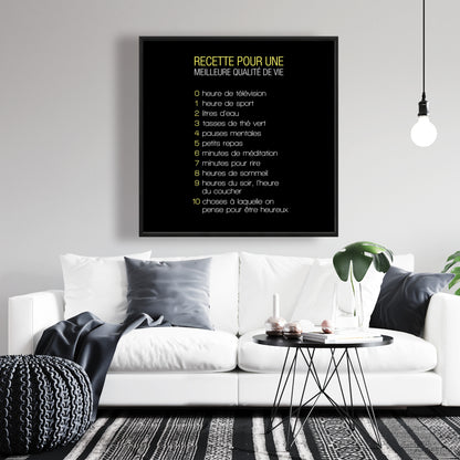 Recipe of Happiness Yellow Spiritual Canvas | Home Decor Art