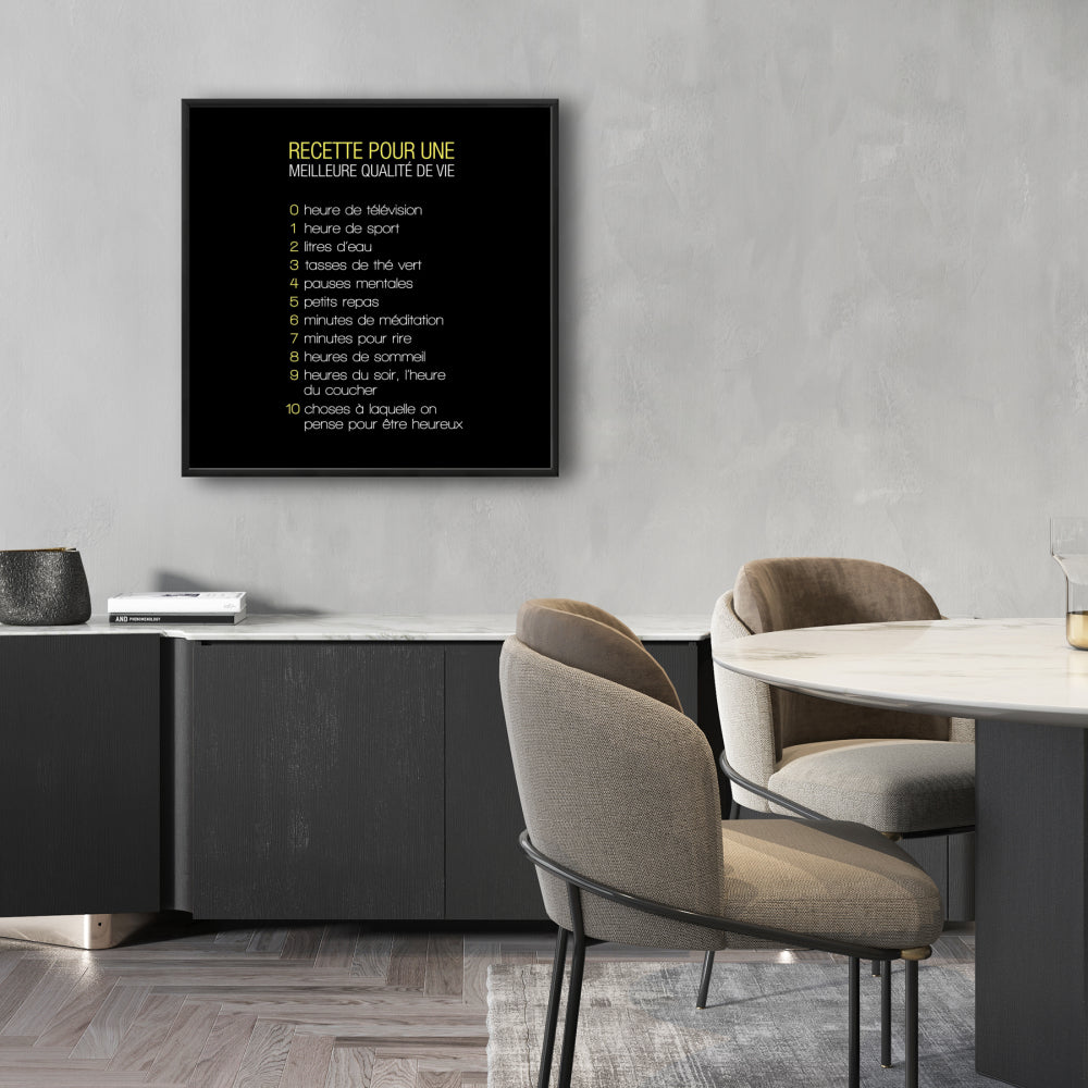 Recipe of Happiness Yellow Spiritual Canvas | Home Decor Art