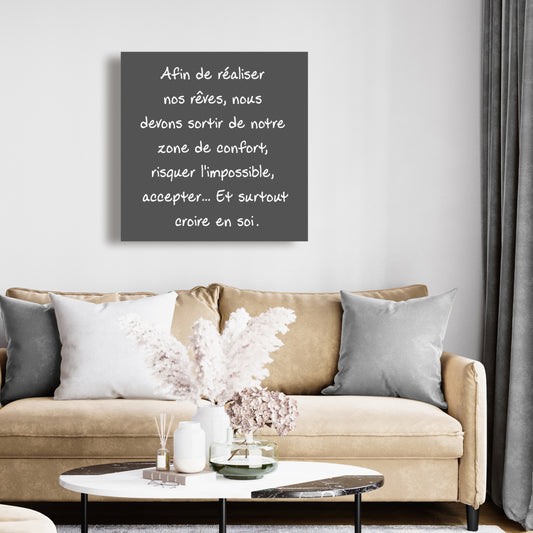 Make Our Dreams Come True | White Contemporary Bedroom Canvas