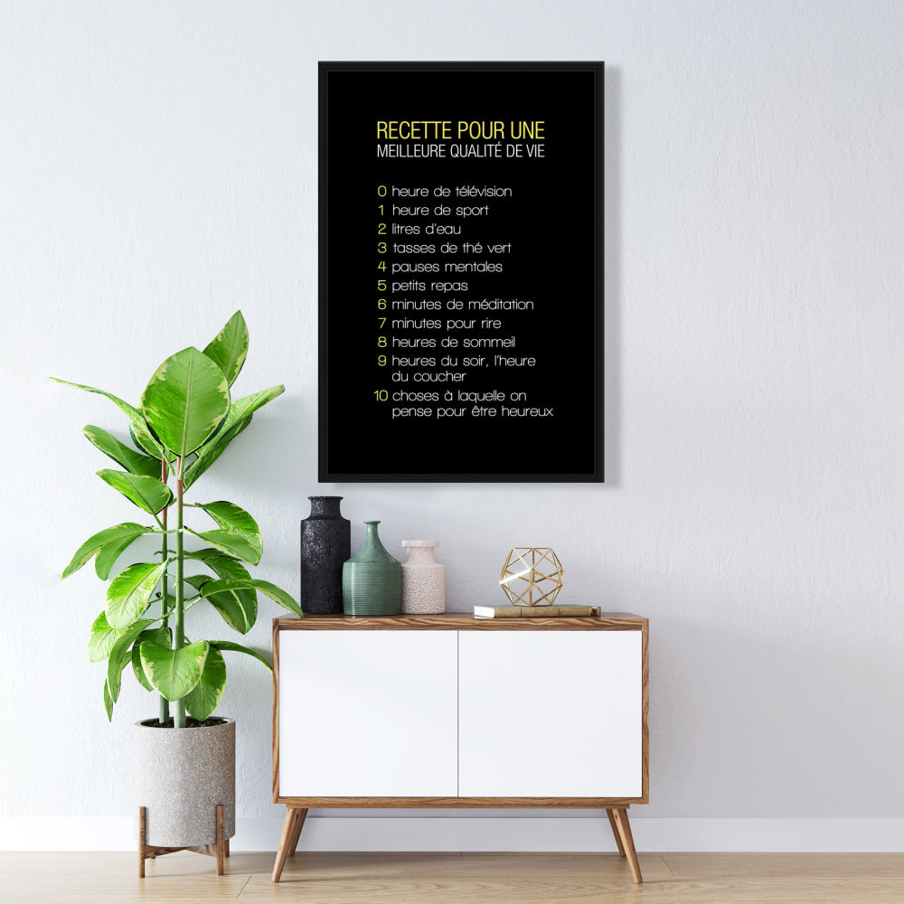 Recipe of Happiness Yellow Spiritual Canvas | Home Decor Art
