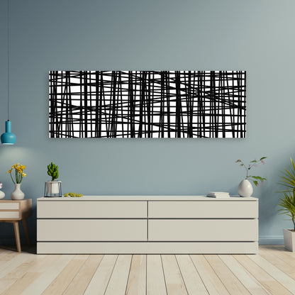 Abstract Small Stripes Canvas - Shapes Contemporary Bedroom Decor