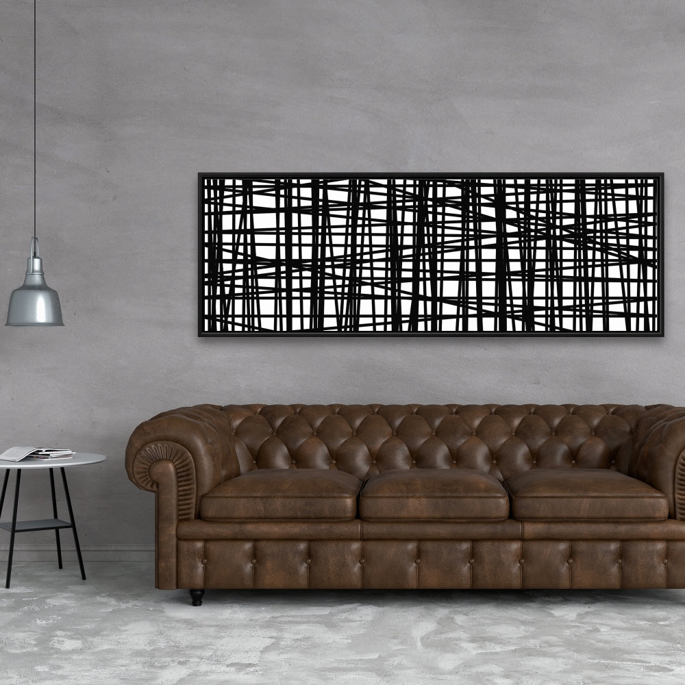 Petites rayures abstraites | Toile encadrée | Décoration de chambre