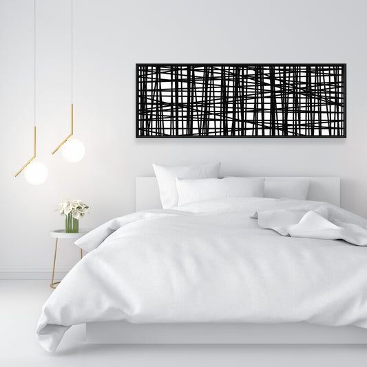 Petites rayures abstraites | Toile encadrée | Décoration de chambre