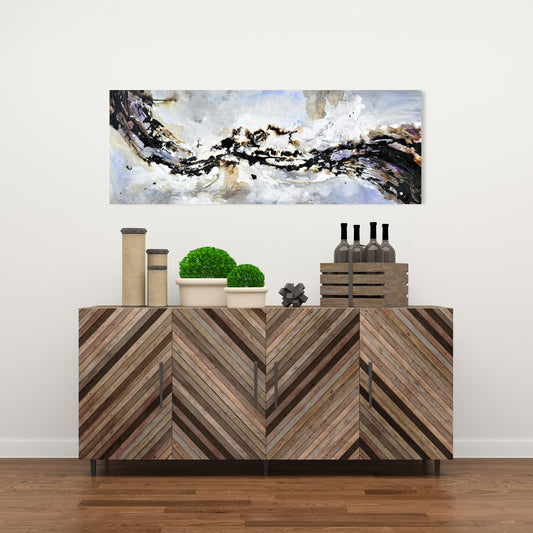 Texturized Blue Abstract Wave Canvas | Home Decor Art