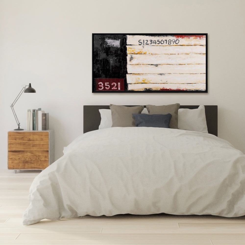 Wood-Looking Number Art Canvas | Industrial Bedroom Decor