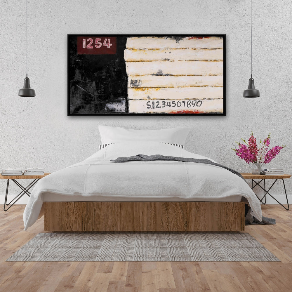 Wooden Pallet Numbers Art | Abstract Framed Canvas Decor