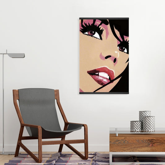 Retro Pink Fatal Woman Magnetic Canvas | Home Decor Art