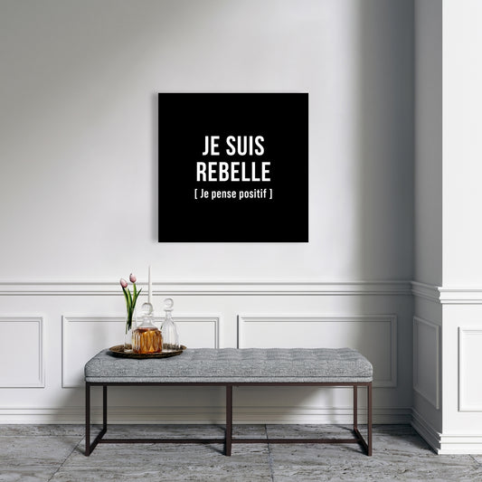 I'm Rebellious Black & White Shapes Canvas - Home Decor Art