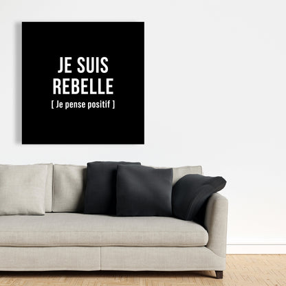 I'm Rebellious Black & White Shapes Canvas - Home Decor Art