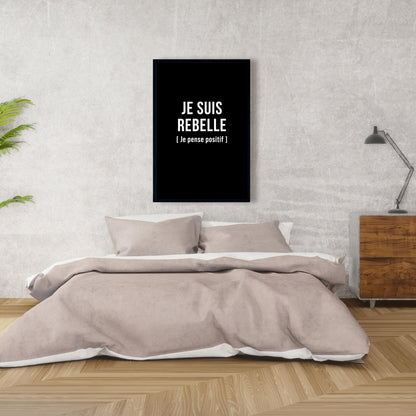 I'm Rebellious Motivational Quote | Black & White Framed Canvas
