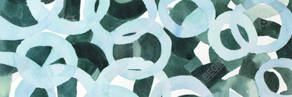 Toile Cercles abstraits turquoise - Décoration d'intérieur encadrée