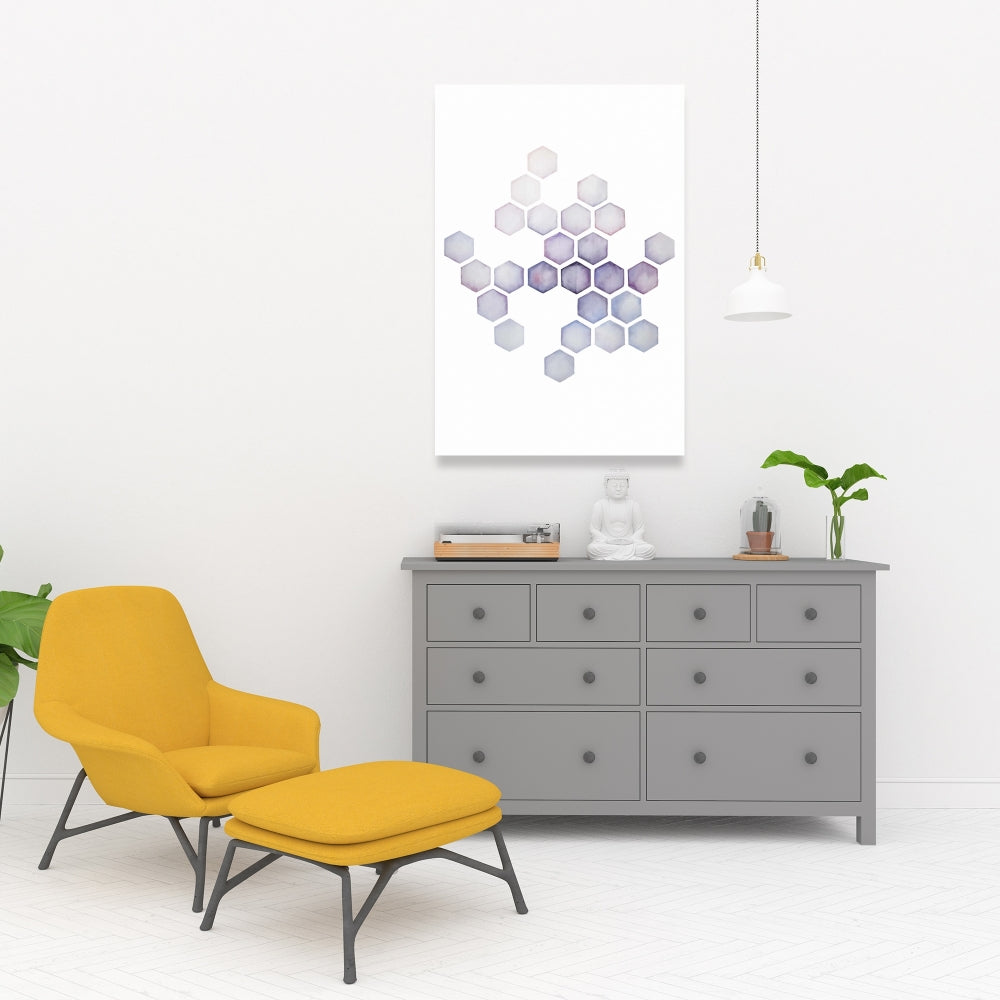 Alveoli Lilac Abstract Minimalist Bedroom Canvas - Home Decor