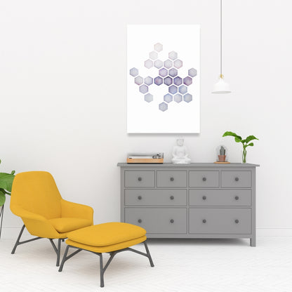 Alveoli Lilac Abstract Minimalist Bedroom Canvas - Home Decor