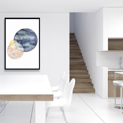 Retro Circles Abstract Canvas | Framed Wall Art for Living Room