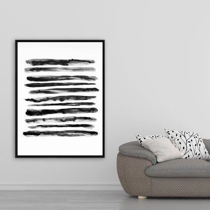 White Bathroom Shapes Framed Canvas - Hatching Home Decor