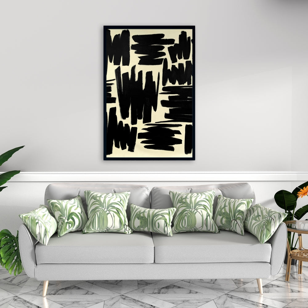 Toile à rayures déconstruites | Décoration d'intérieur abstraite