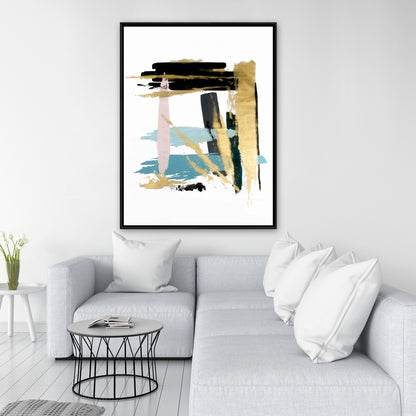 Pastel Stroke Blue Modern Canvas | Bedroom Wall Art Decor