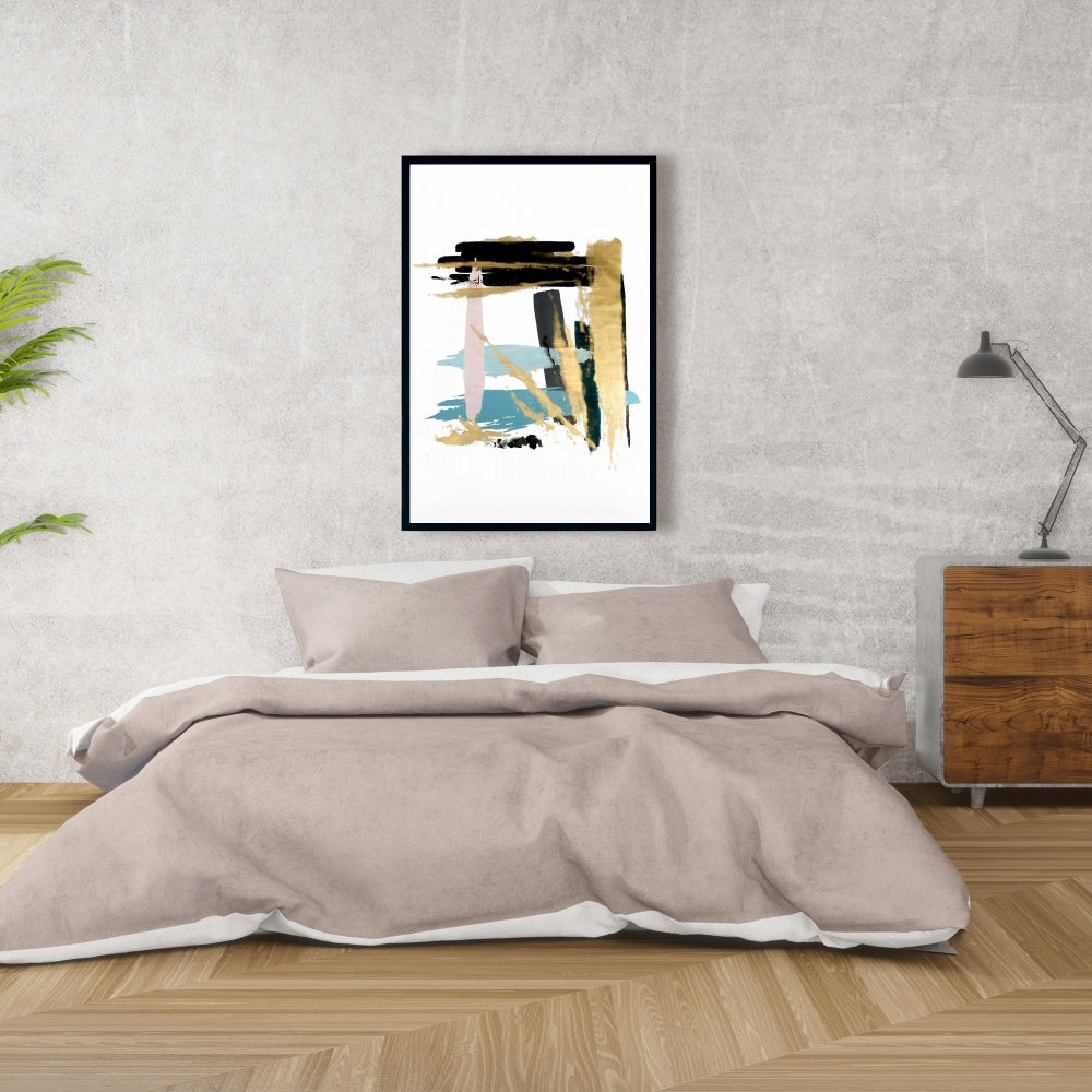Pastel Stroke Blue Modern Canvas | Bedroom Wall Art Decor