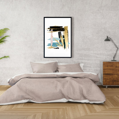 Pastel Stroke Blue Modern Canvas | Bedroom Wall Art Decor