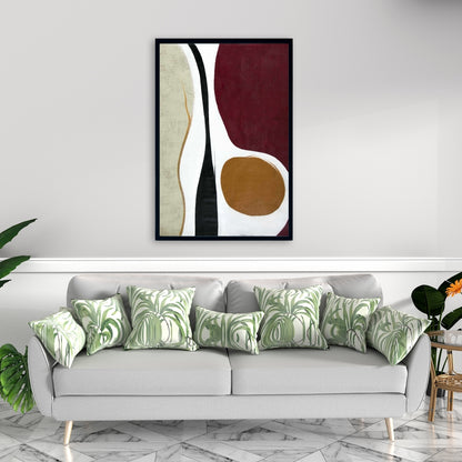 Retro Abstract Shapes Framed Canvas - Multiform Home Decor