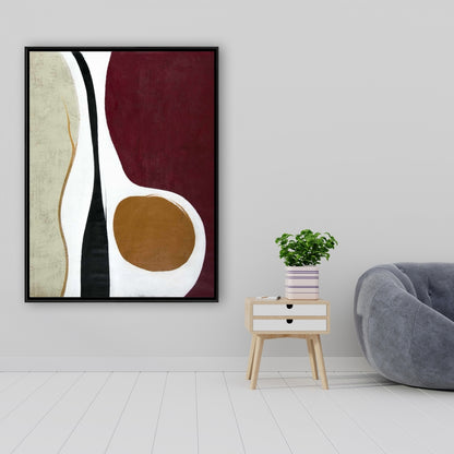 Retro Abstract Shapes Framed Canvas - Multiform Home Decor