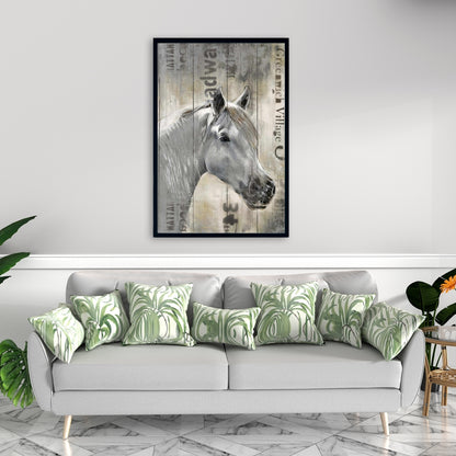 Rustic White Horse - Farm Animal Canvas | Home Decor Art