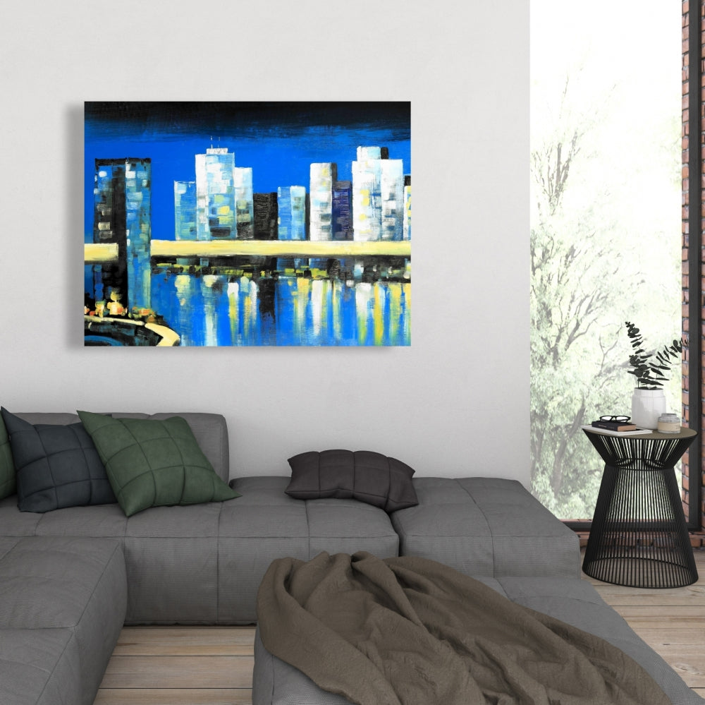 Contemporary Skyline of Lower Manhattan Canvas - Home Decor