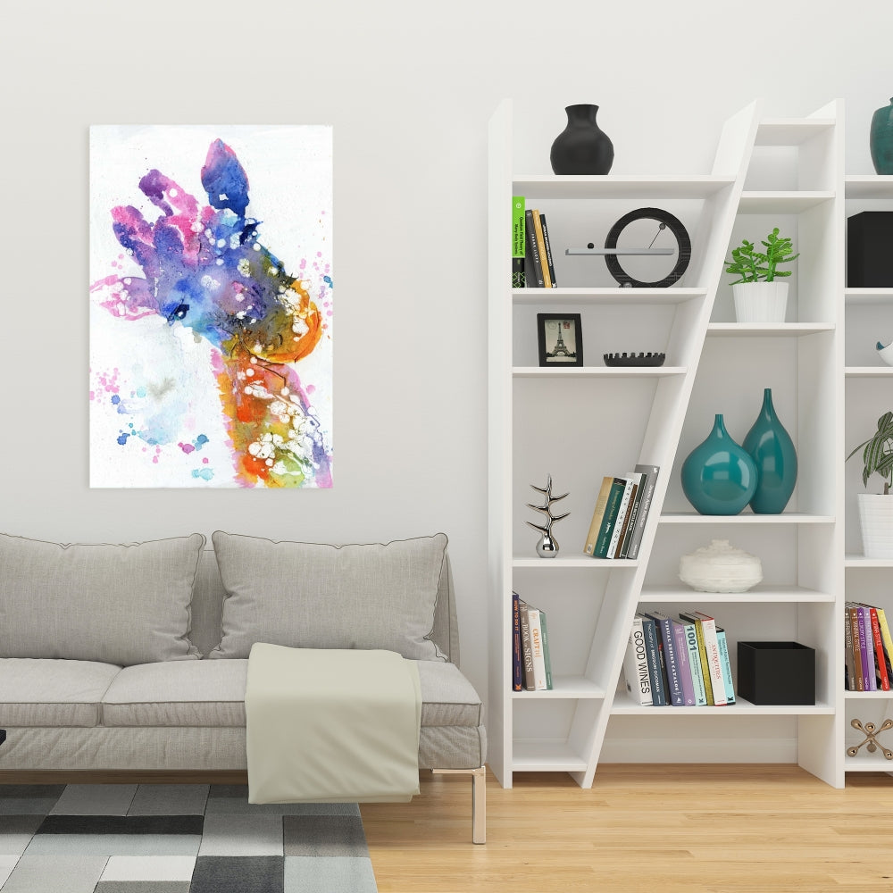 Abstract Giraffe Canvas | Colorful Wildlife Wall Art Decor