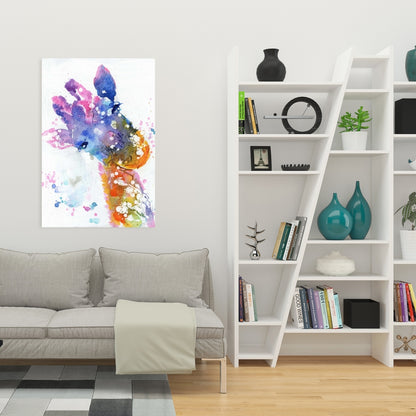 Abstract Giraffe Canvas | Colorful Wildlife Wall Art Decor