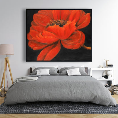 Toile « Pétales de fleurs rouges » | Décoration florale contemporaine pour la maison