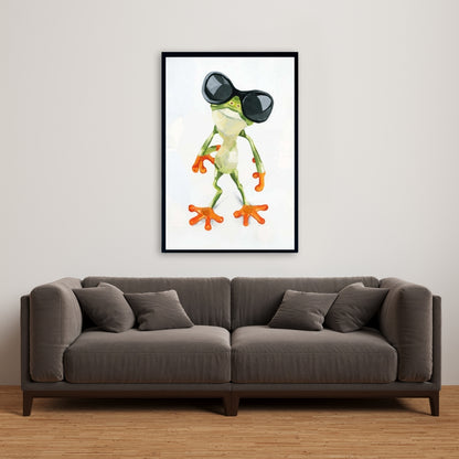 Funny Frog with Sunglasses Canvas | Home Decor Wall Art