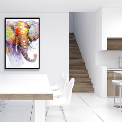 Toile Éléphant violet pour chambre à coucher | Décoration d'intérieur colorée