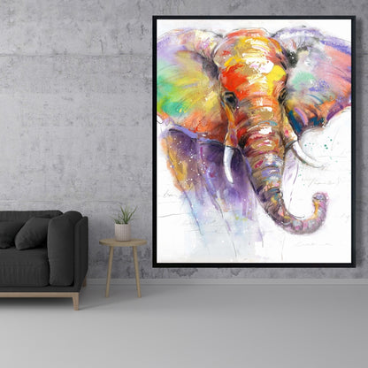 Toile Éléphant violet pour chambre à coucher | Décoration d'intérieur colorée