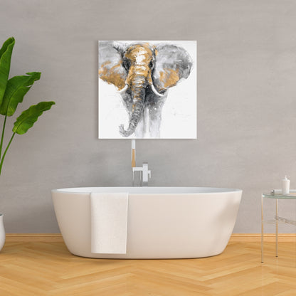 Golden Elephant Canvas - Contemporary Living Room Decor