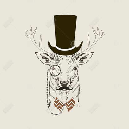 Aristocrat Roe Deer Canvas - Rustic Brown Framed Home Decor