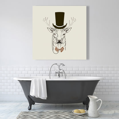 Aristocrat Roe Deer Canvas - Deer Brown Animals Home Decor