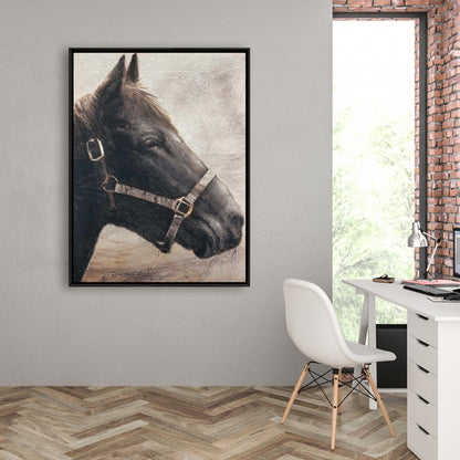 Gallopin the Brown Horse Canvas | Farm Animal Decor | Bedroom