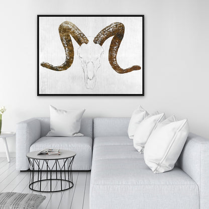 Rustic White Farm Animal Canvas - Aeries Skull Home Decor