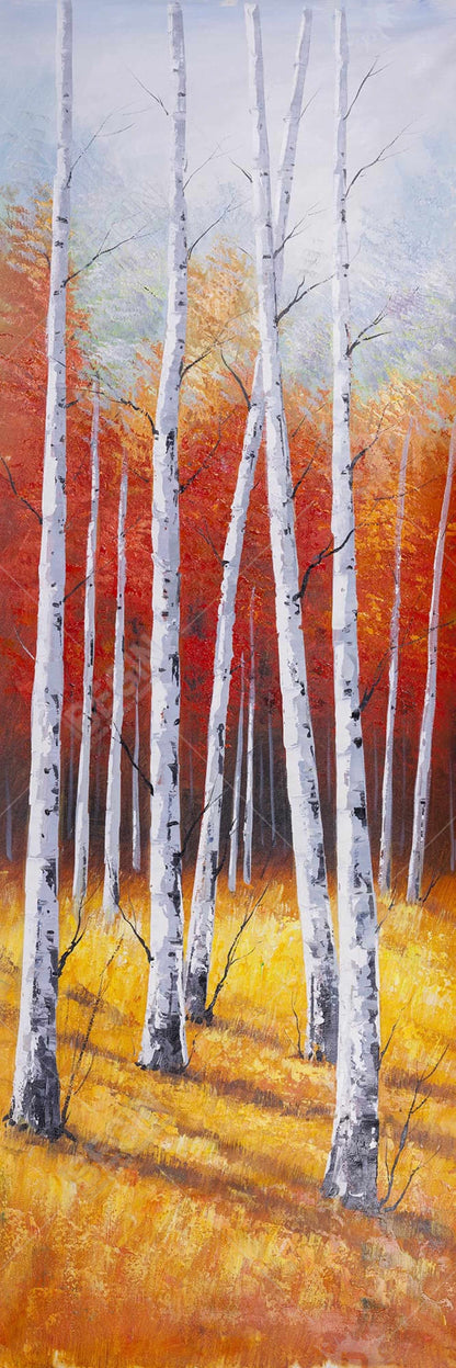 Modern Gray Fall Forest Canvas | Bedroom Wall Art Decor