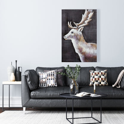 Deer Canvas Wall Art - Dark Profile View | Home Decor