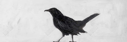 Toile encadrée « Corbeau solitaire » – Décoration d'oiseau pour salon