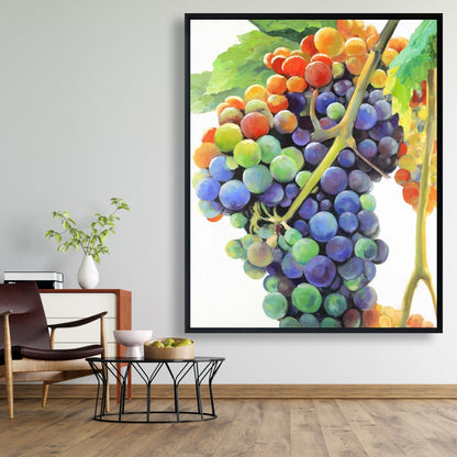 Colorful Grapes Canvas | Framed Art for Home Decor