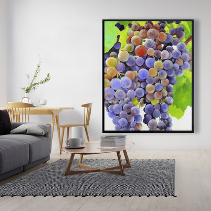 Bunch of Grapes Framed Canvas | Kitchen Decor | Home Art