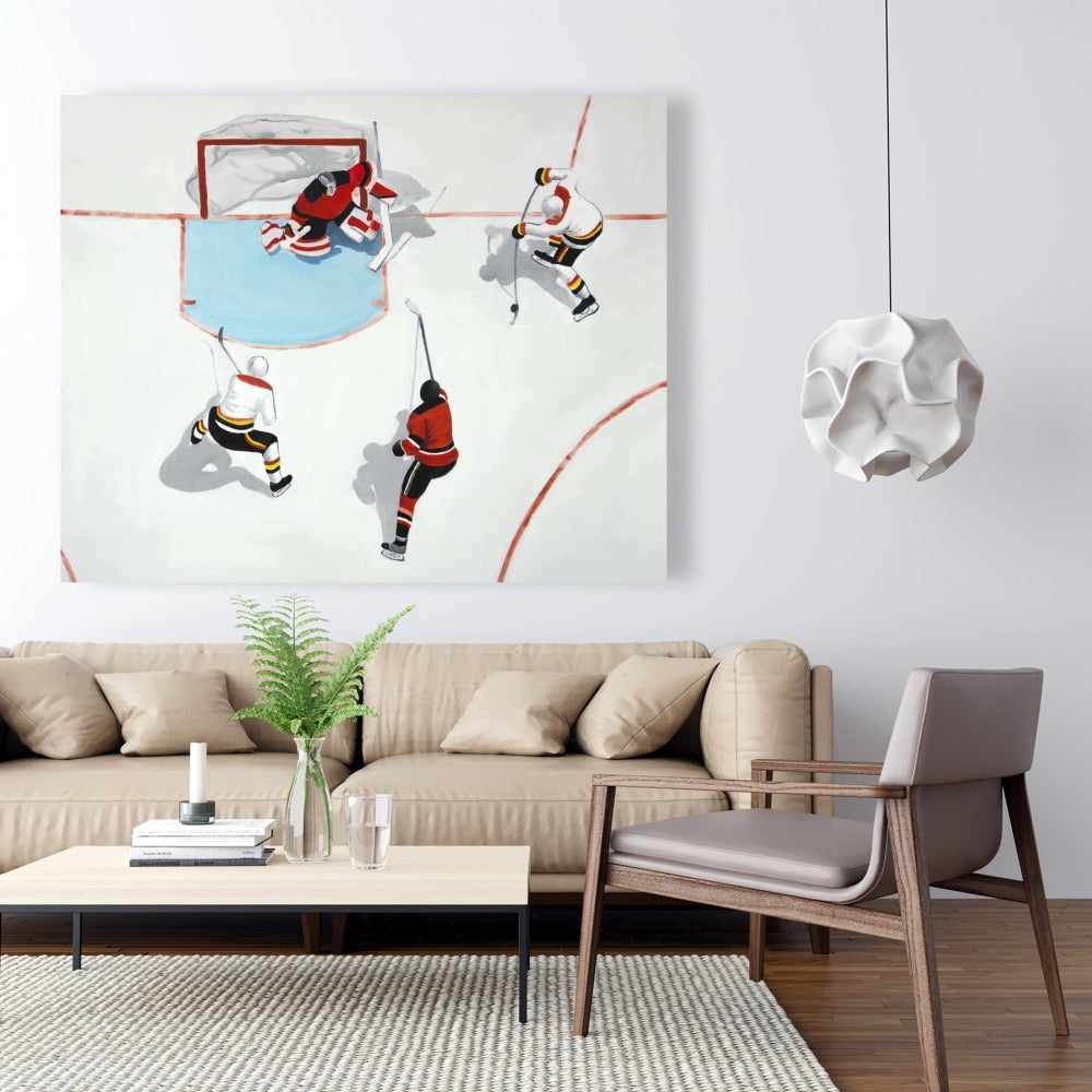 Toile « Match de hockey mouvementé » - Décoration pour homme | Loisirs
